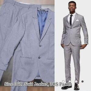 Topman Light Grey Skinny Suit 36R / 30S